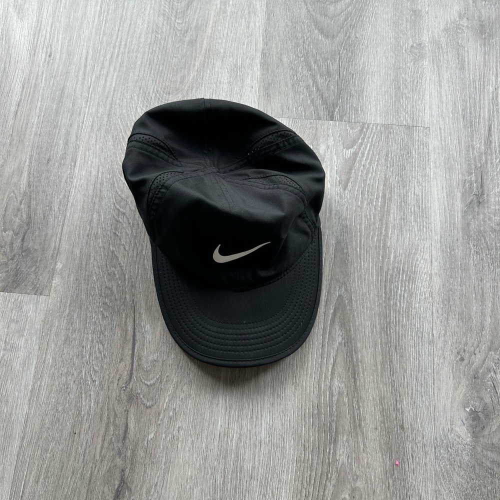 Nike Featherlight Black Cap with White Logo